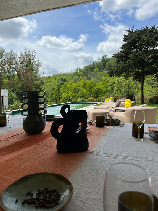 Vase ou Carafe émaillé « Cuir Moustache ou Flot du bec »Mosselbay