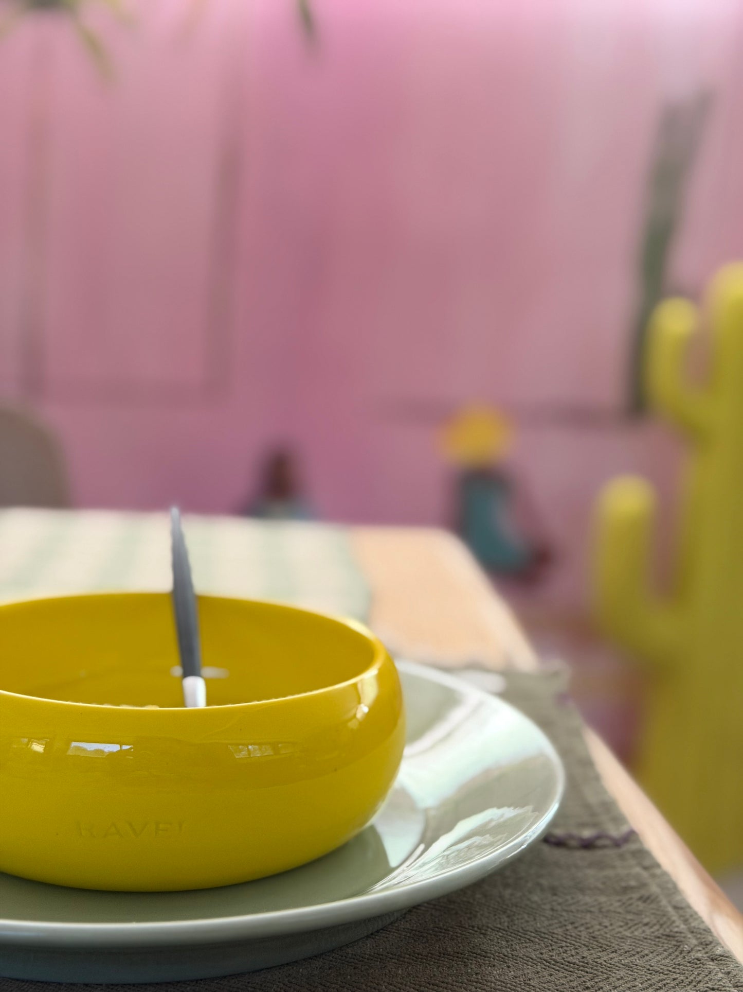 4 Assiettes creuses Jaune Soleil Ravel