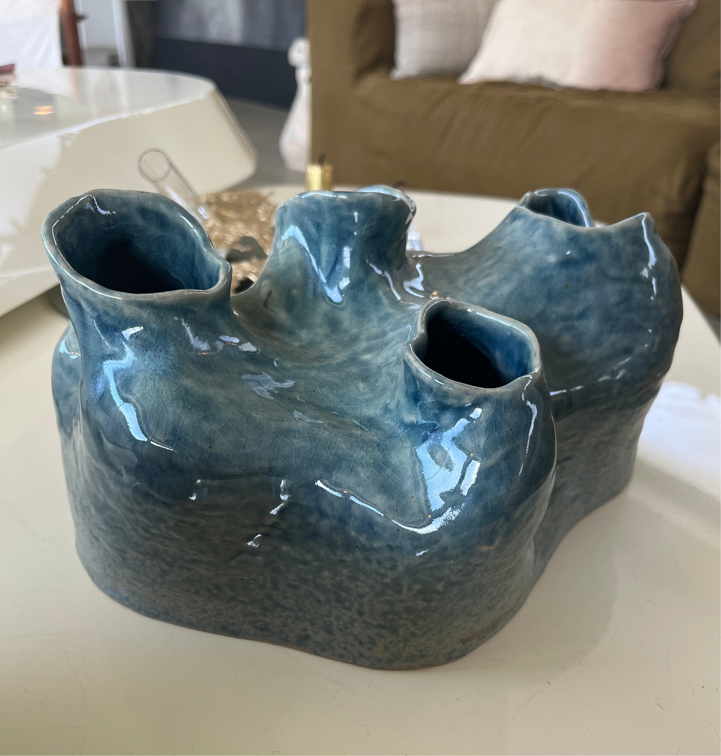 Vase les coraux bleu II, Cora