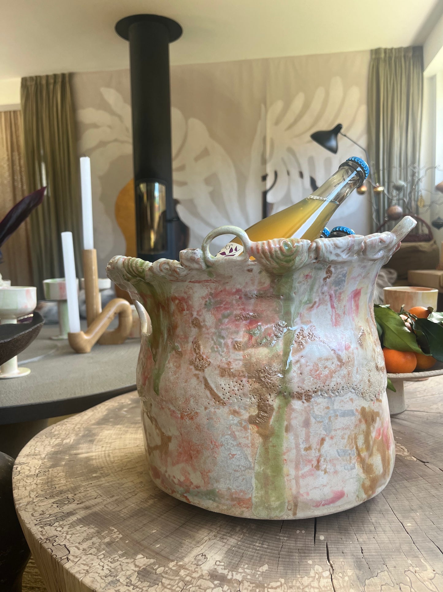 "SEAU ANTIQUE", Seau à champagne - Collab Muriel Senaux x Maison Makeba