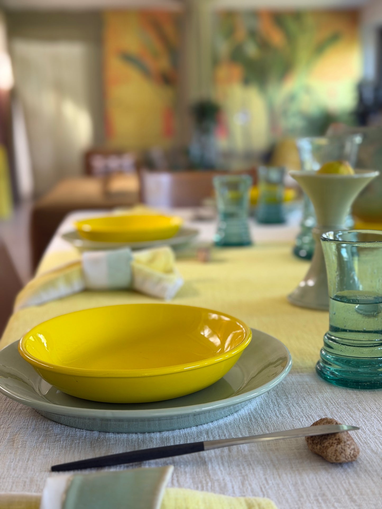 Ravel - x10 Assiettes Creuses - Jaune Soleil