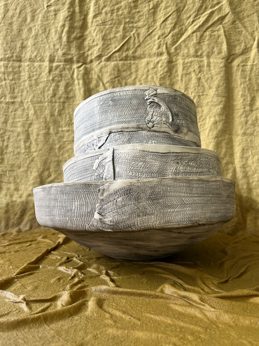 Large Saladier bas filet de pêche, Geneviève