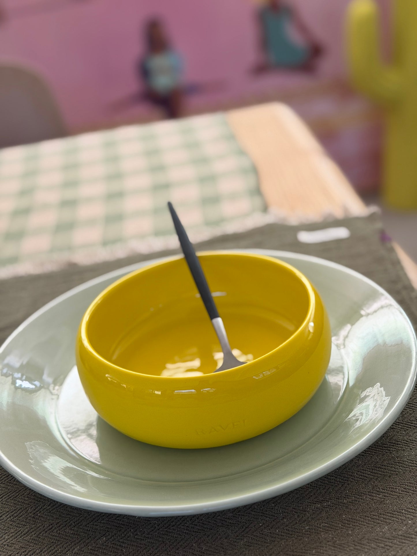 4 Assiettes creuses Jaune Soleil Ravel