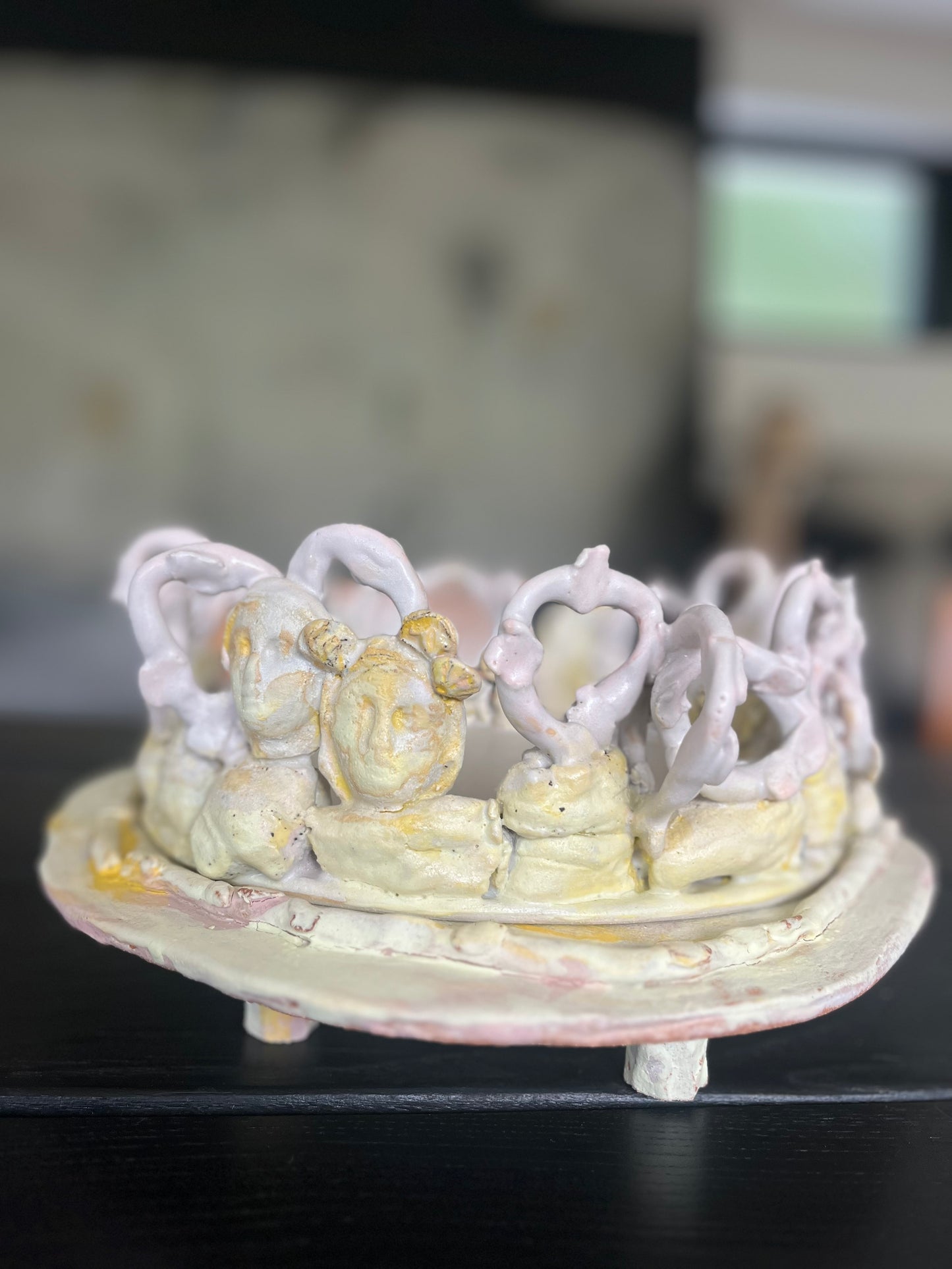 Socle Plat Visages - Anne Saltel