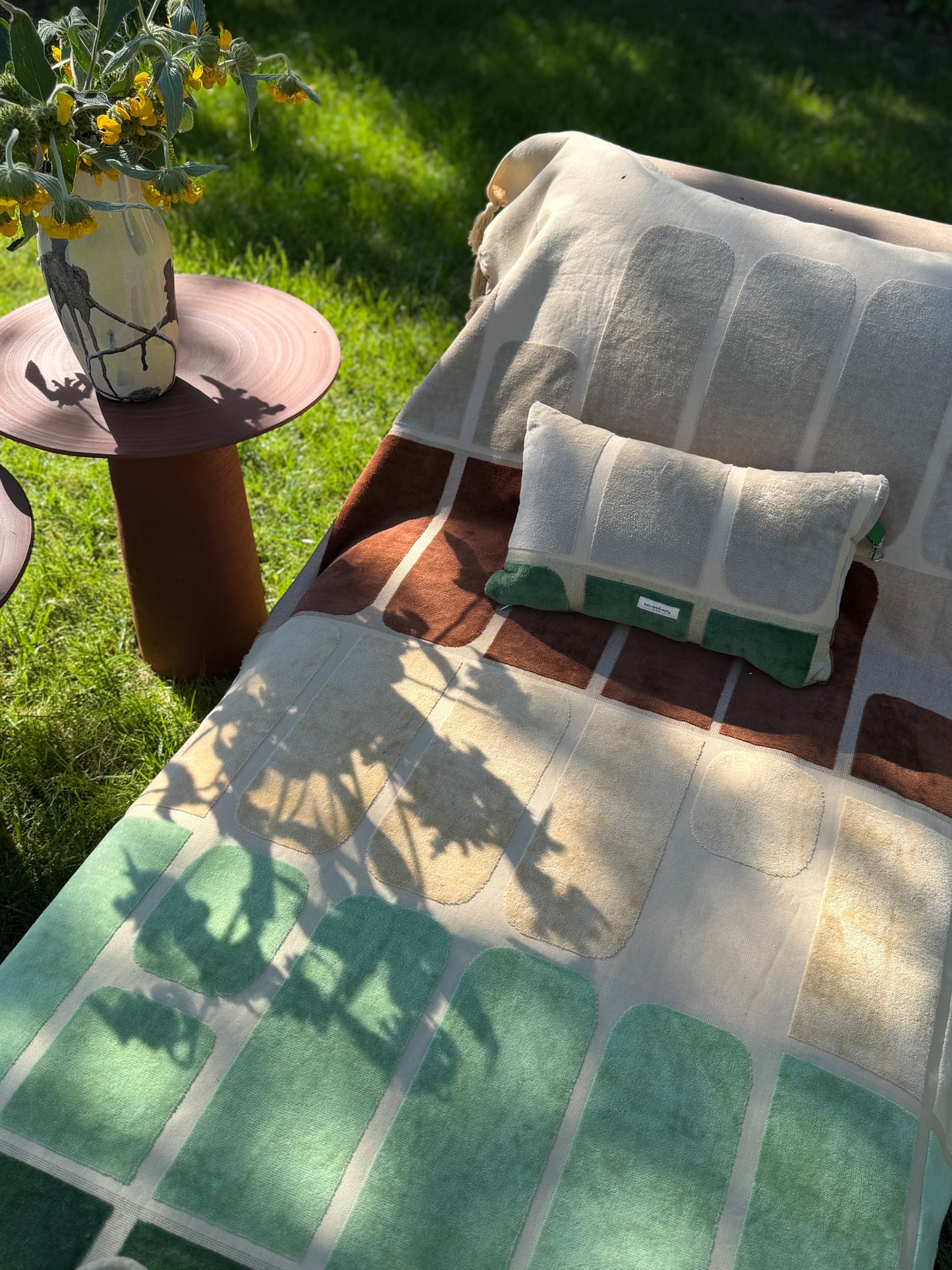 Drap de plage + Sac de plage en Éponge + Coussin  - Bed And Philosophy