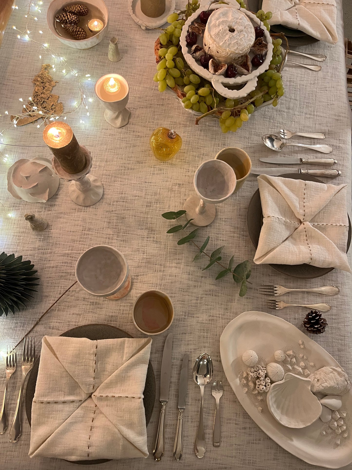 Plat Barbotine Coquillages, non émaillé - Maison Bonjour