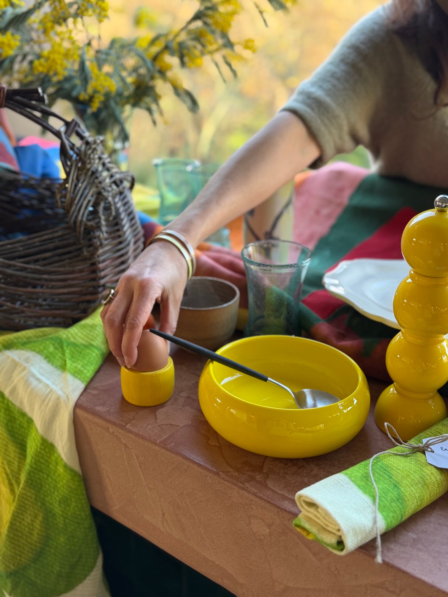 4 Assiettes creuses Jaune Soleil Ravel