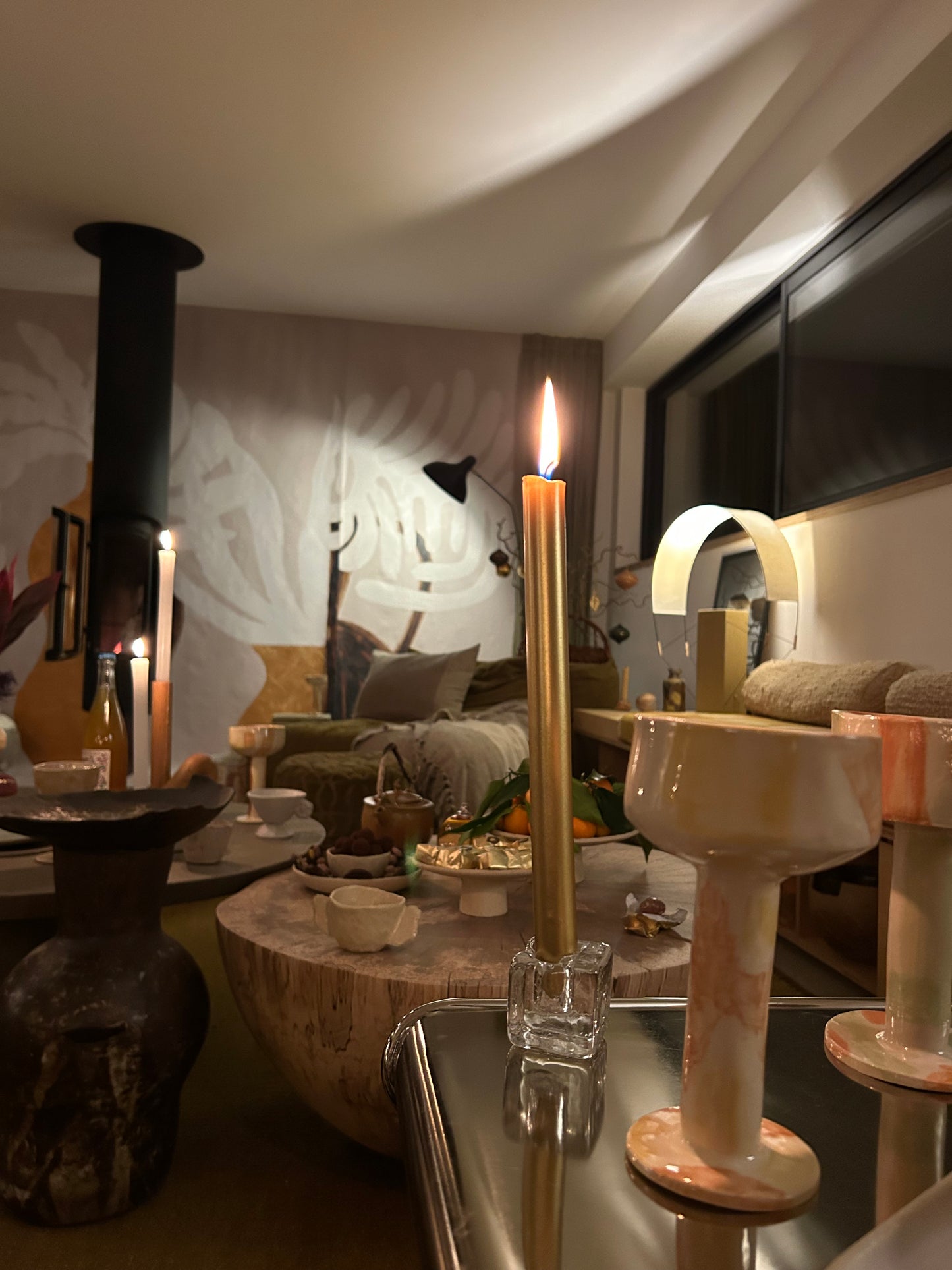 "VERRES À TRAITS", Verres à pied - Collab Anne Kurzberg x Maison Makeba