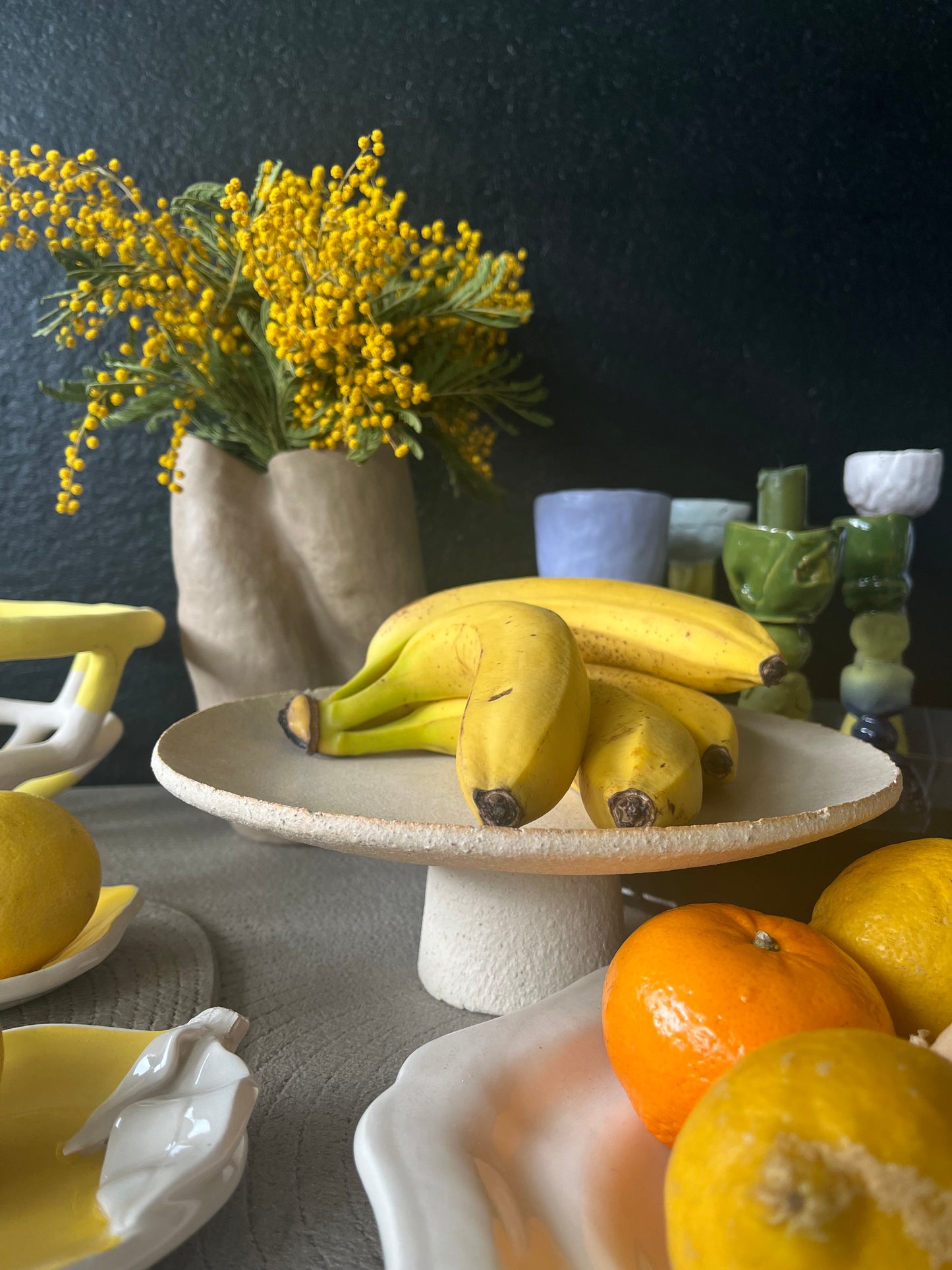 Lot plat apéro saucier et présentoirs à gâteaux - Cceramique