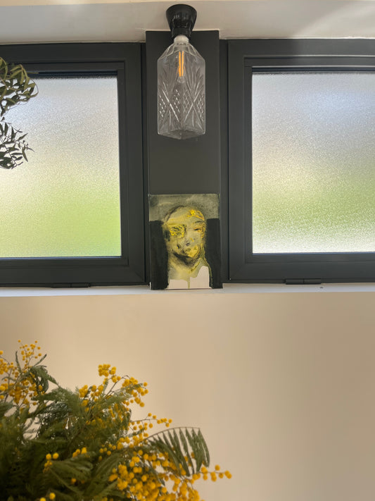 François Legoubin - Visage haut dans vert, bas dans noir