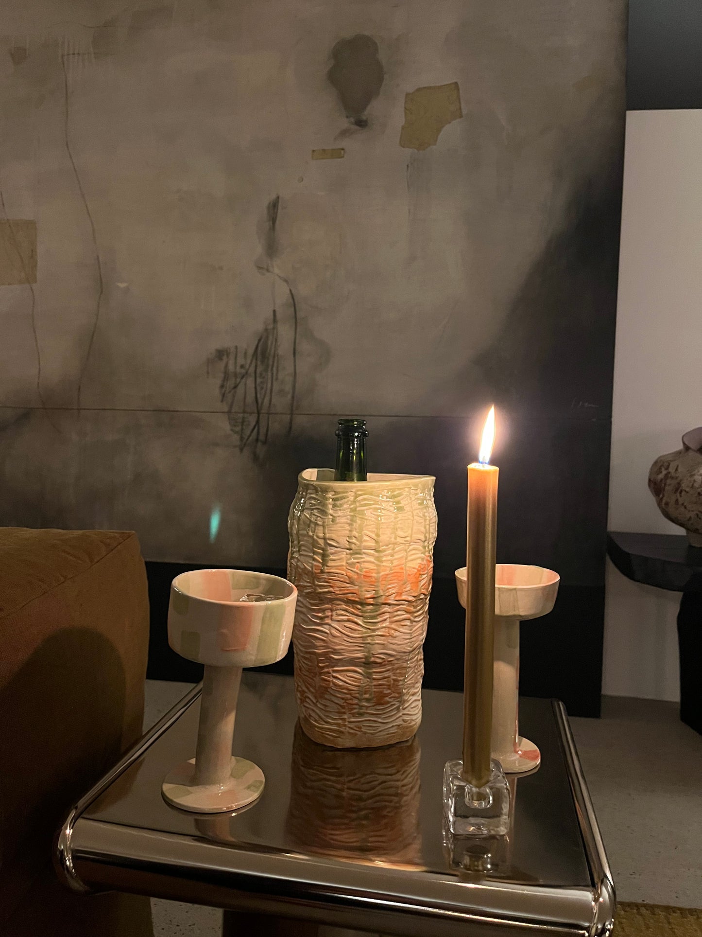 "VERRES À TRAITS", Verres à pied - Collab Anne Kurzberg x Maison Makeba