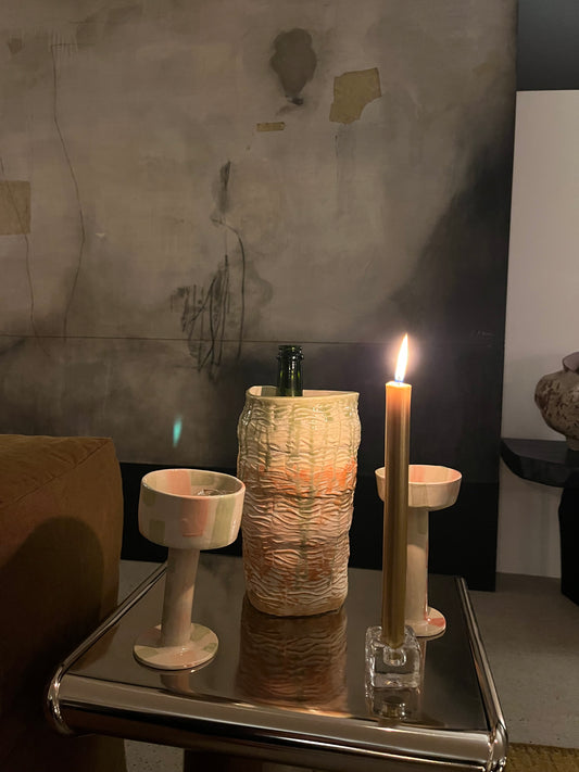 "VERRES À TRAITS", Verres à pied - Collab Anne Kurzberg x Maison Makeba