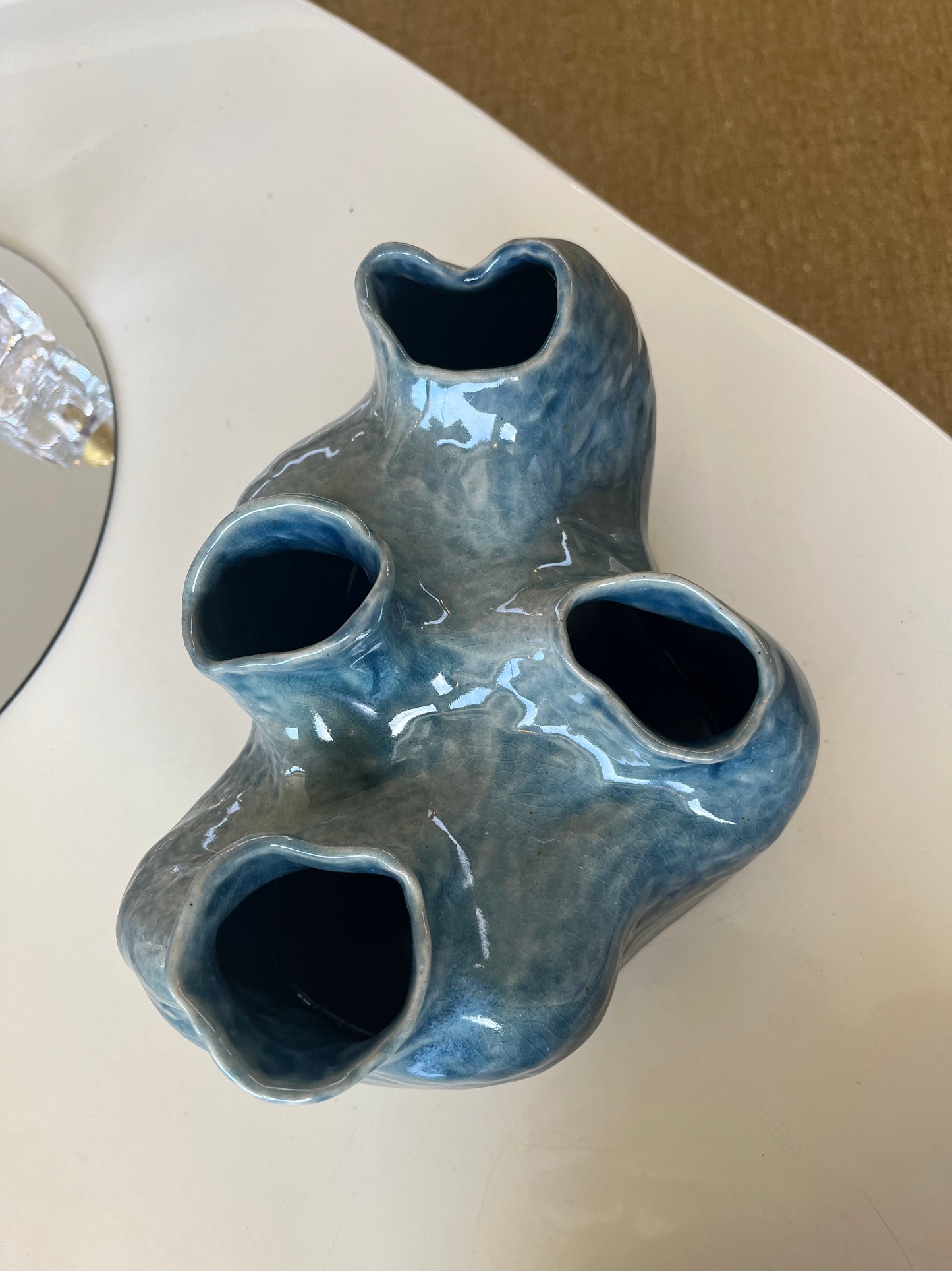 Vase les coraux bleu II, Cora