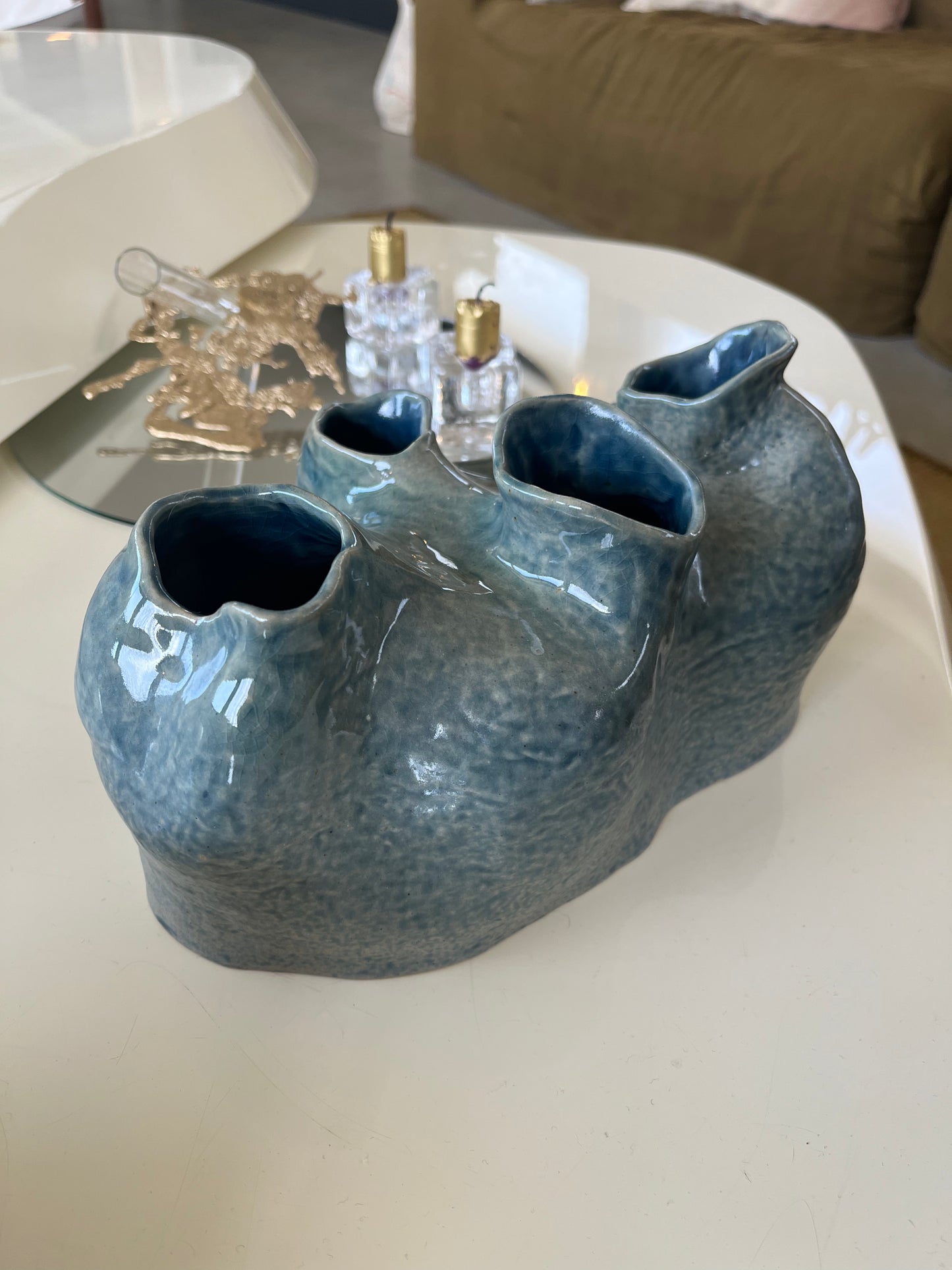 Vase les coraux bleu II, Cora