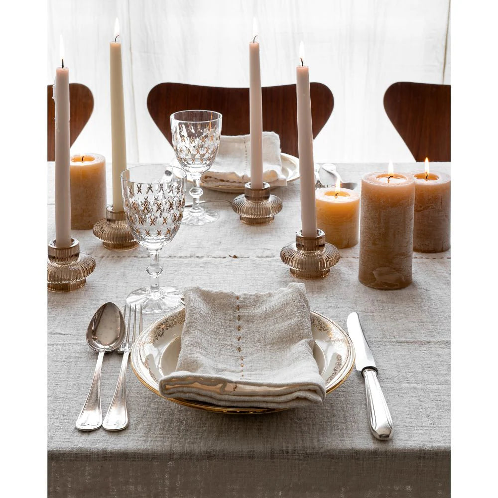 Nappe Lucette écru 200x300 coton flammé