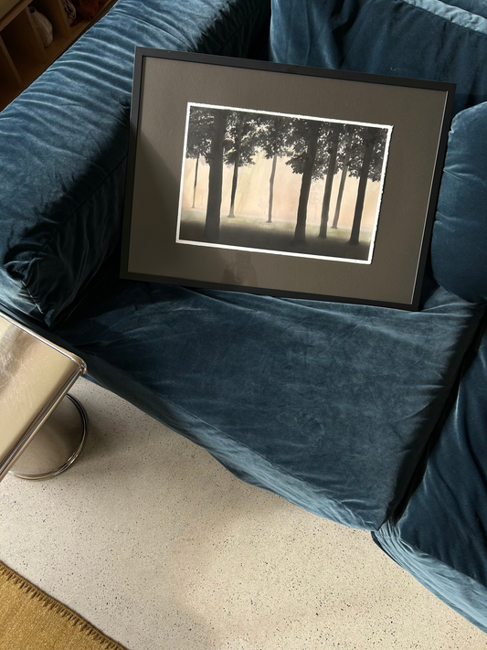 Charlotte Morot - Aquarelle sur Papier - Paysage de Forêt Rosé