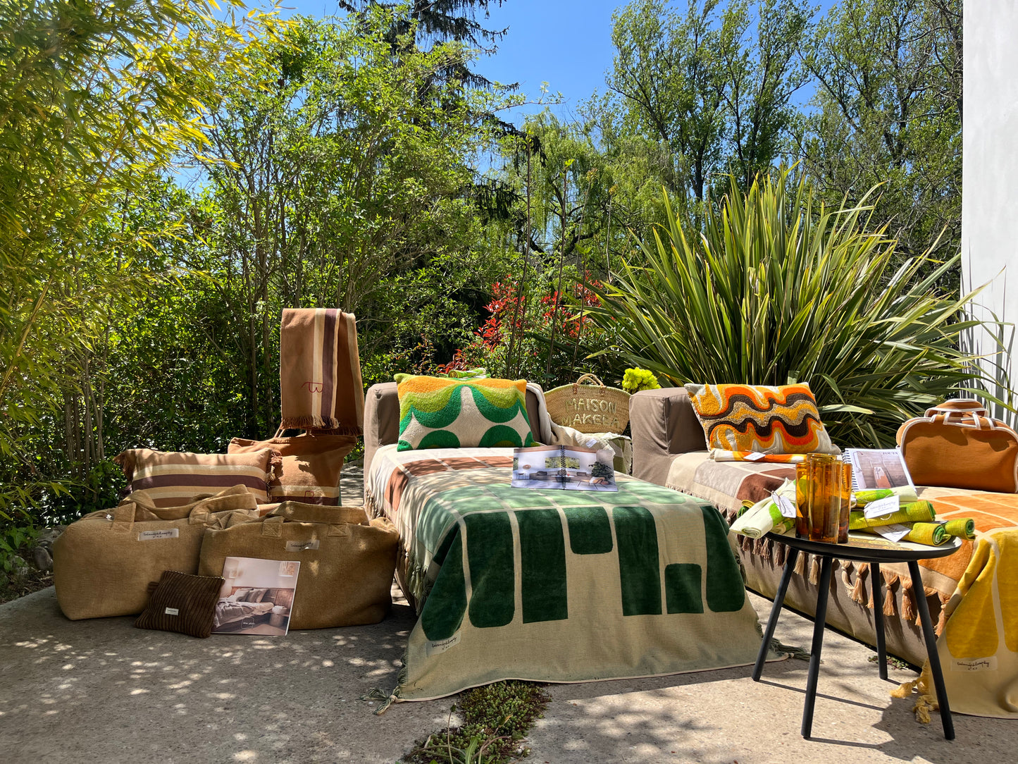 Drap de plage + Sac de plage en Éponge + Coussin  - Bed And Philosophy