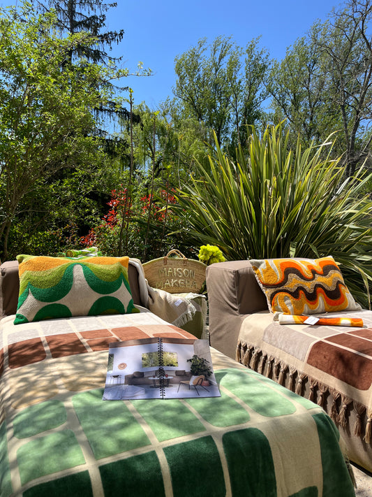 Housse de coussin broderie en coton 40x60cm- Bed And Philosophy