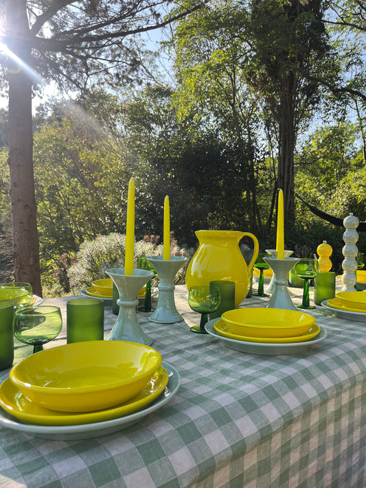 Modèle d'expo. Lot de 10 Assiettes creuses jaunes - Ravel