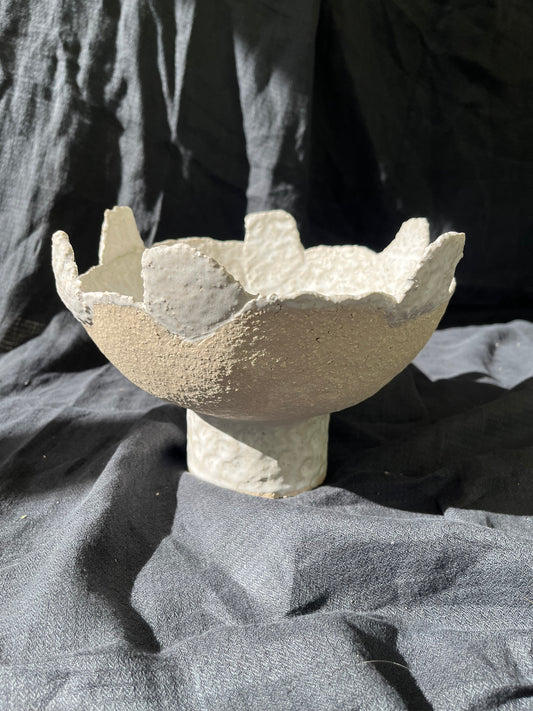 Coupe grès blanc chamottée - Anne Kurzberg