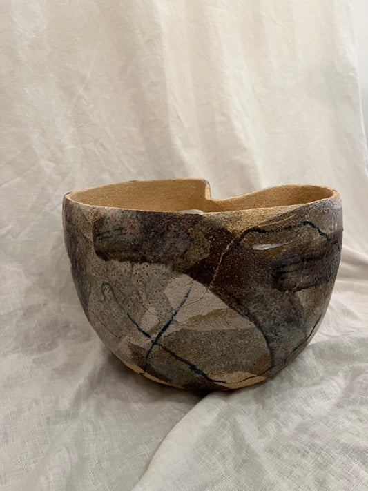 Grand panier aux engobes vitrifiés- Hannah André