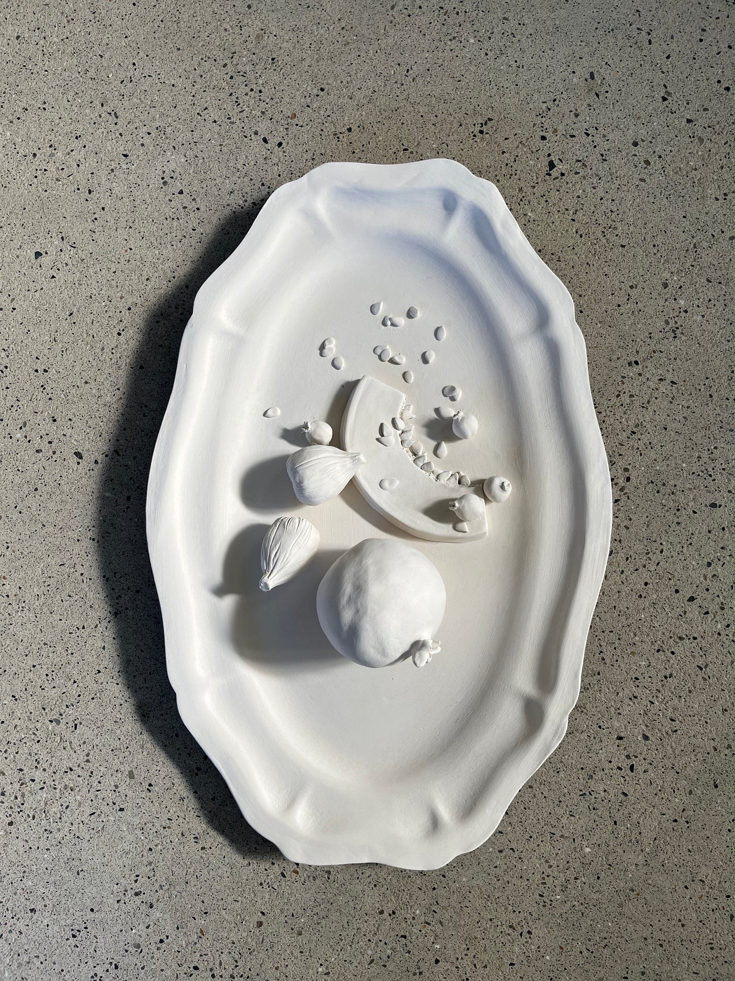 Maison Bonjour - Ensemble - 2 Plats & 1 Bougeoir en Porcelaine