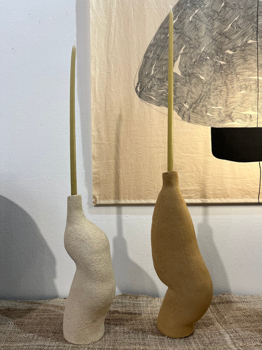 Bougeoir Grès Blanc Guylène Galantine