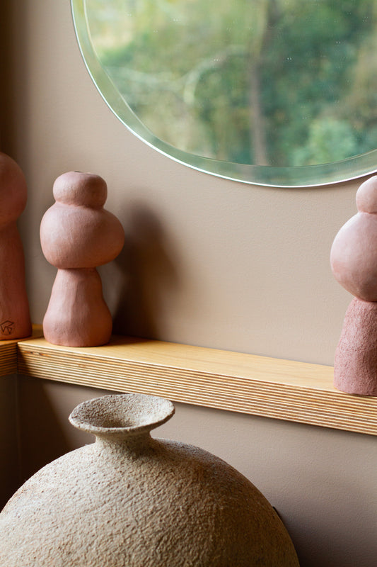 Guylène Galantine - Bougeoirs Grès Rose