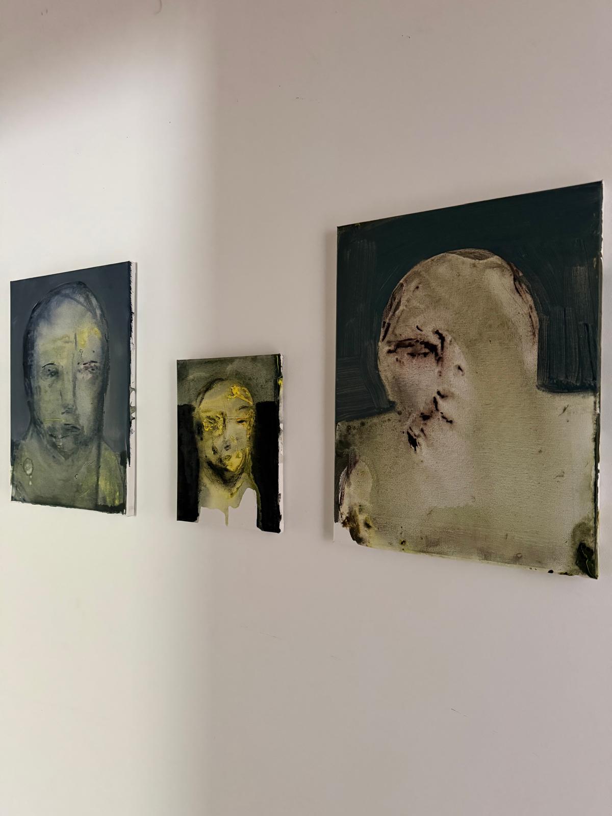 François Legoubin - Peinture - Demi Visage Vert Dans Vert