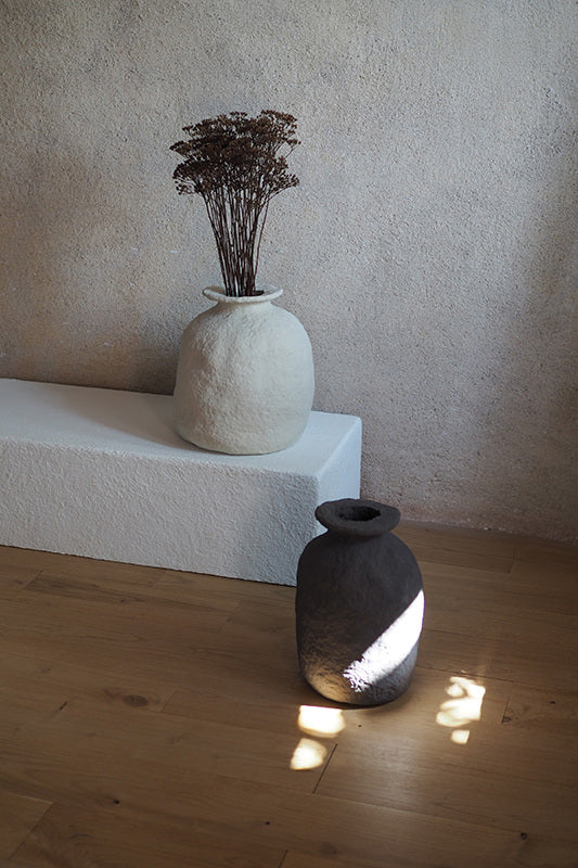 Pauline Pietri - Vases - Pavot & Ardoise En Papier Mâché