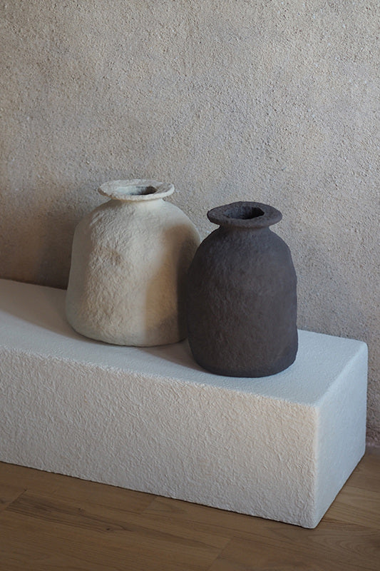 Pauline Pietri - Vases - Pavot & Ardoise En Papier Mâché