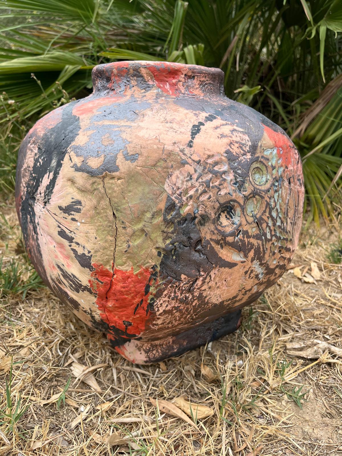 JARRE À SAKÉ , Peint à la main, Hannah André