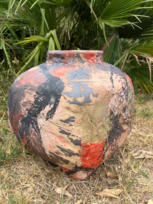 JARRE À SAKÉ , Peint à la main, Hannah André