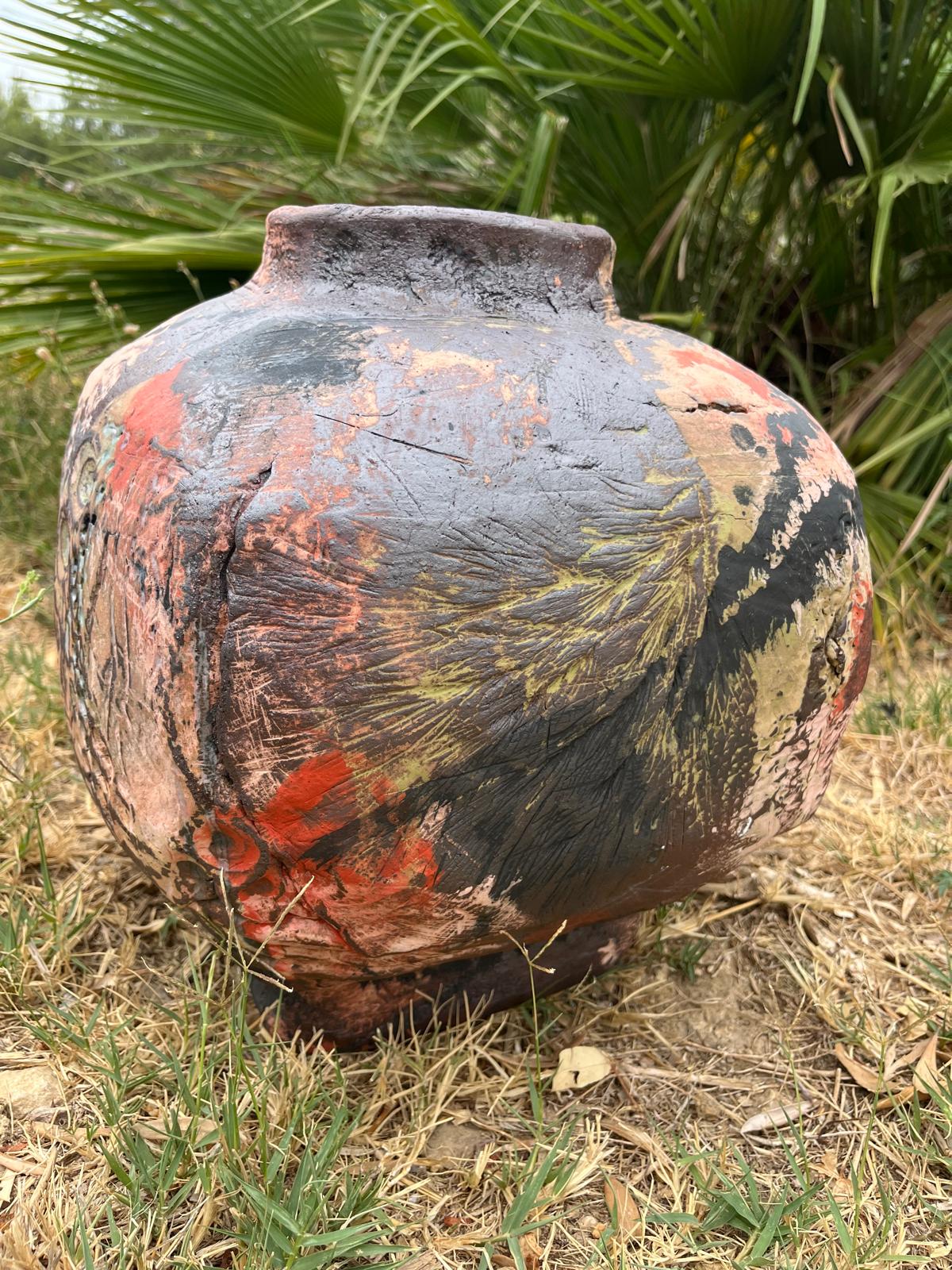 JARRE À SAKÉ , Peint à la main, Hannah André