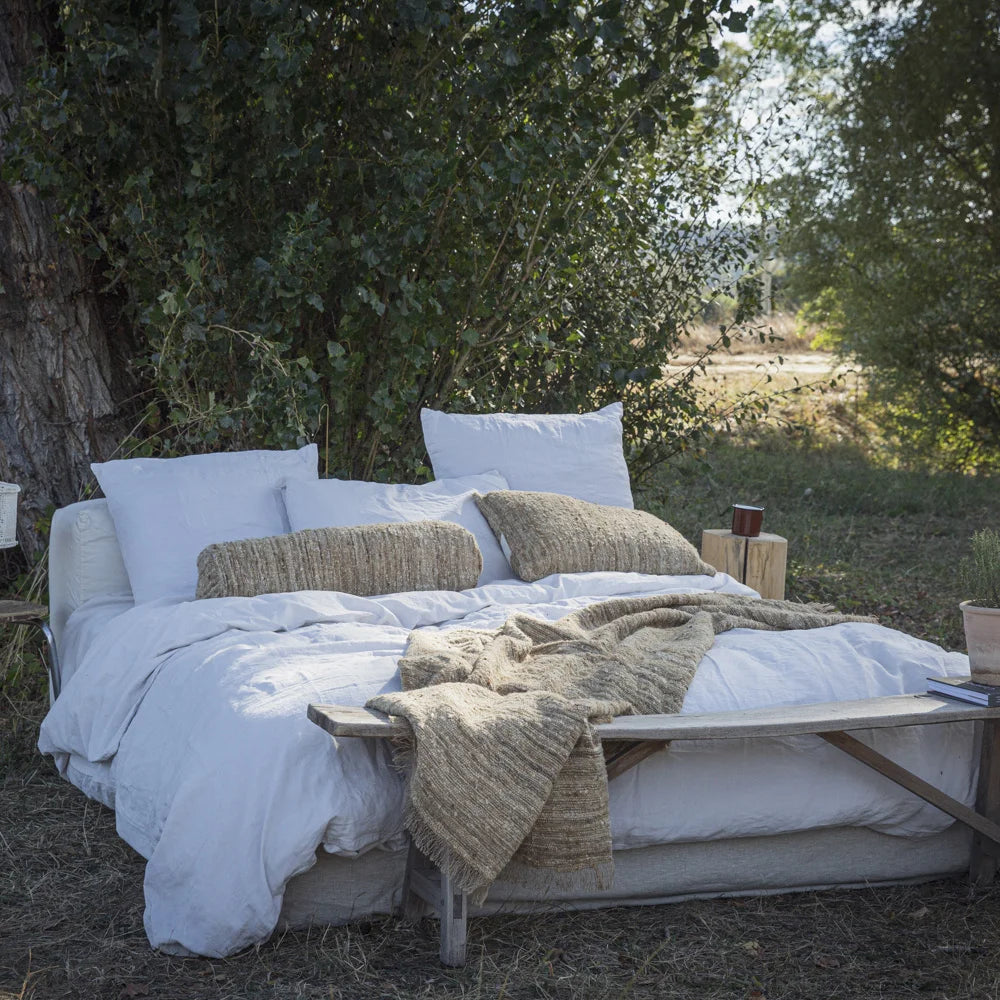 Plaid frangé en soie - GARANCE MIEL- Bed&Philosophy