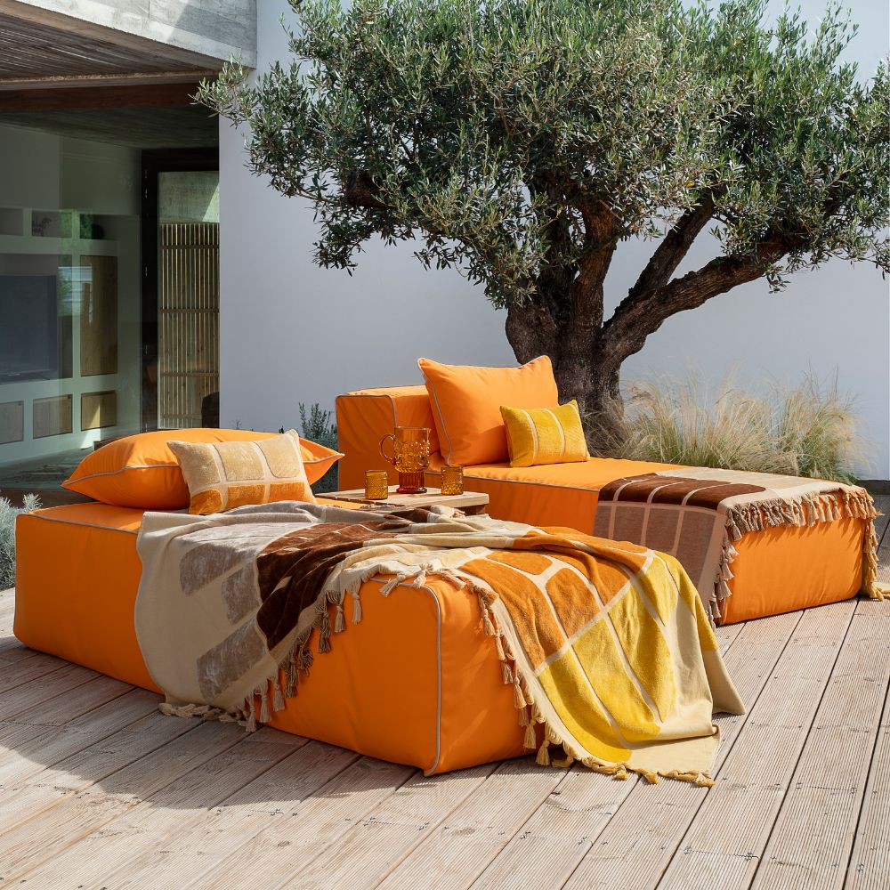 Drap de plage + Sac de plage en Éponge + Coussin  - Bed And Philosophy