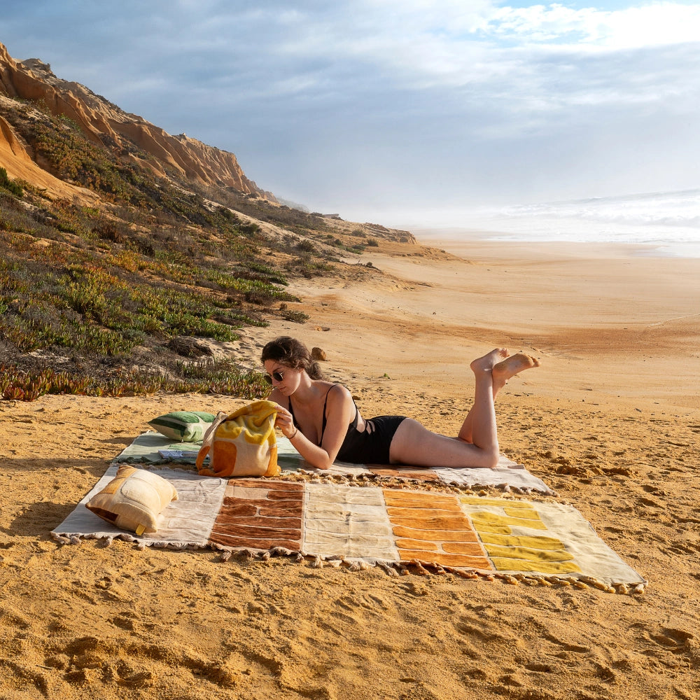 Drap de plage + Sac de plage en Éponge + Coussin  - Bed And Philosophy