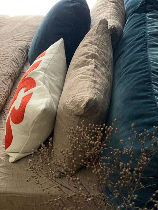 Parure de lit en lin Bed and Philosophy, Coussins Elitis