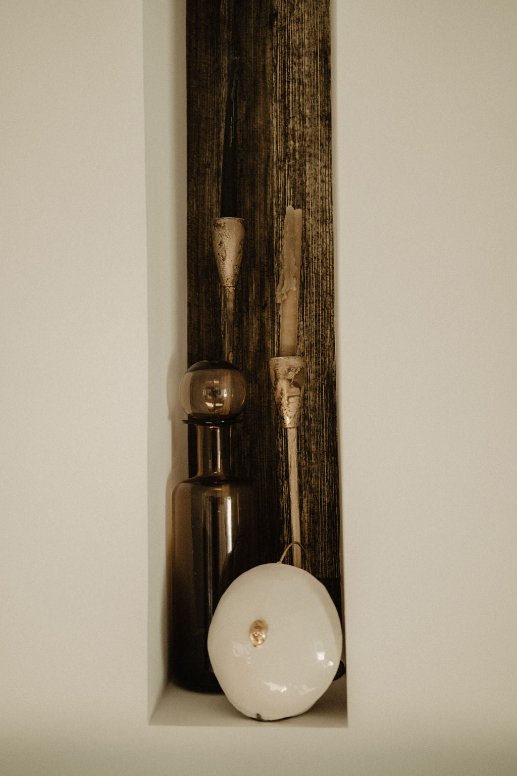 Jordane Somville - Desseins - Photophore Porcelaine Blanche et Or