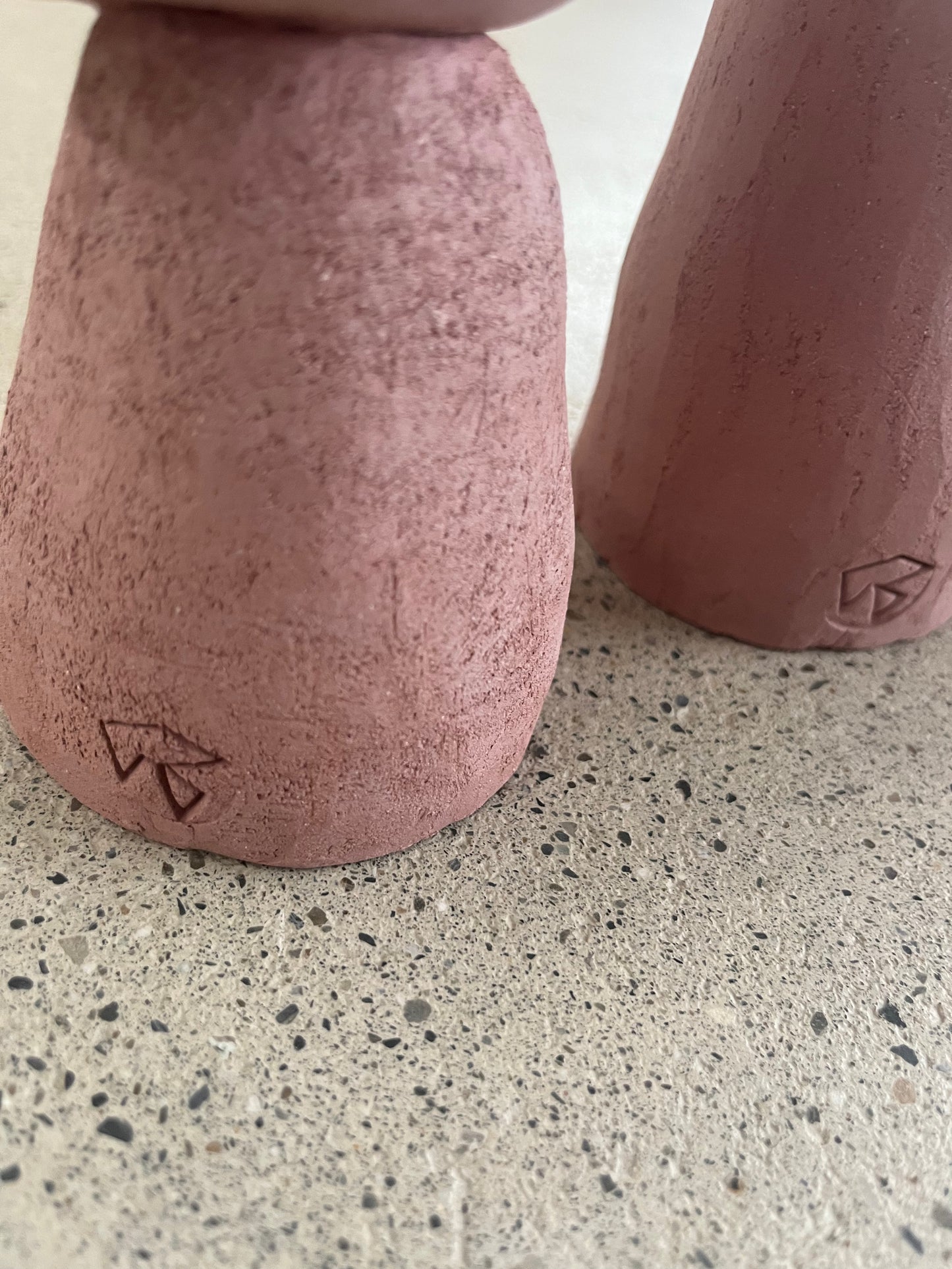 Guylène Galantine - Bougeoirs Grès Rose