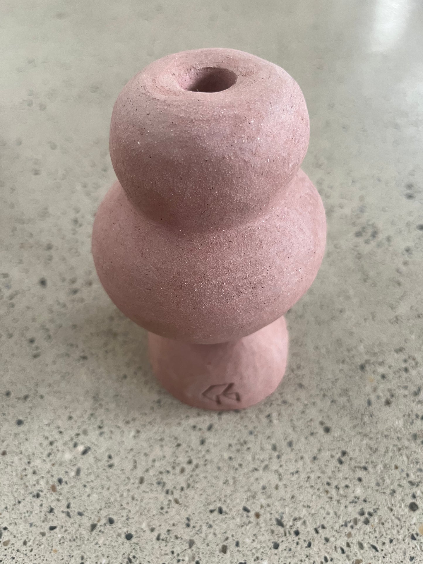 Guylène Galantine - Bougeoirs Grès Rose