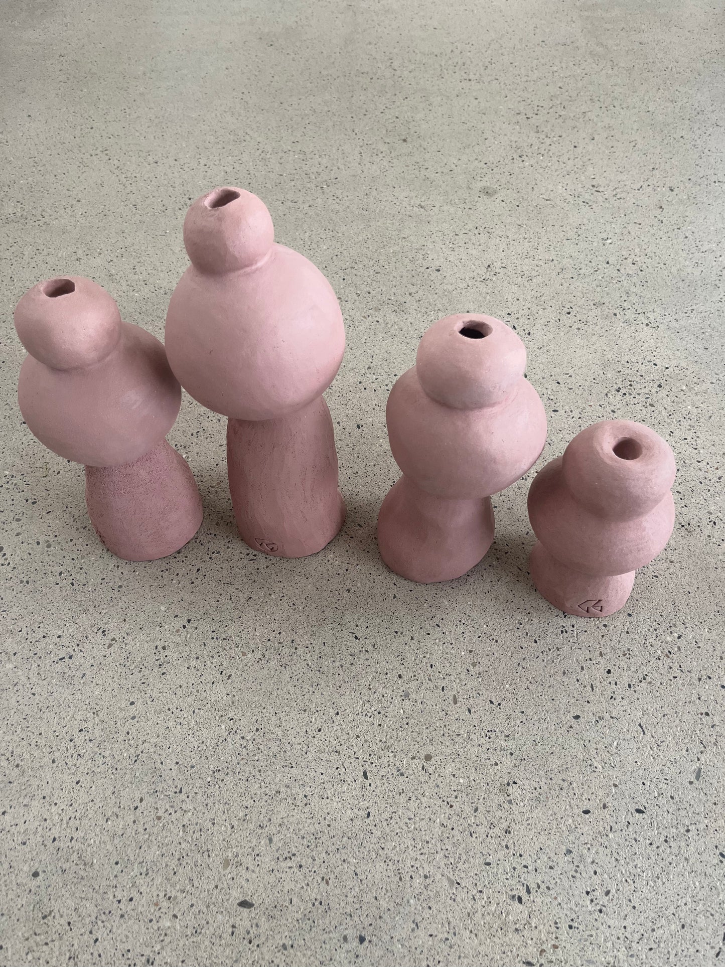 Guylène Galantine - Bougeoirs Grès Rose