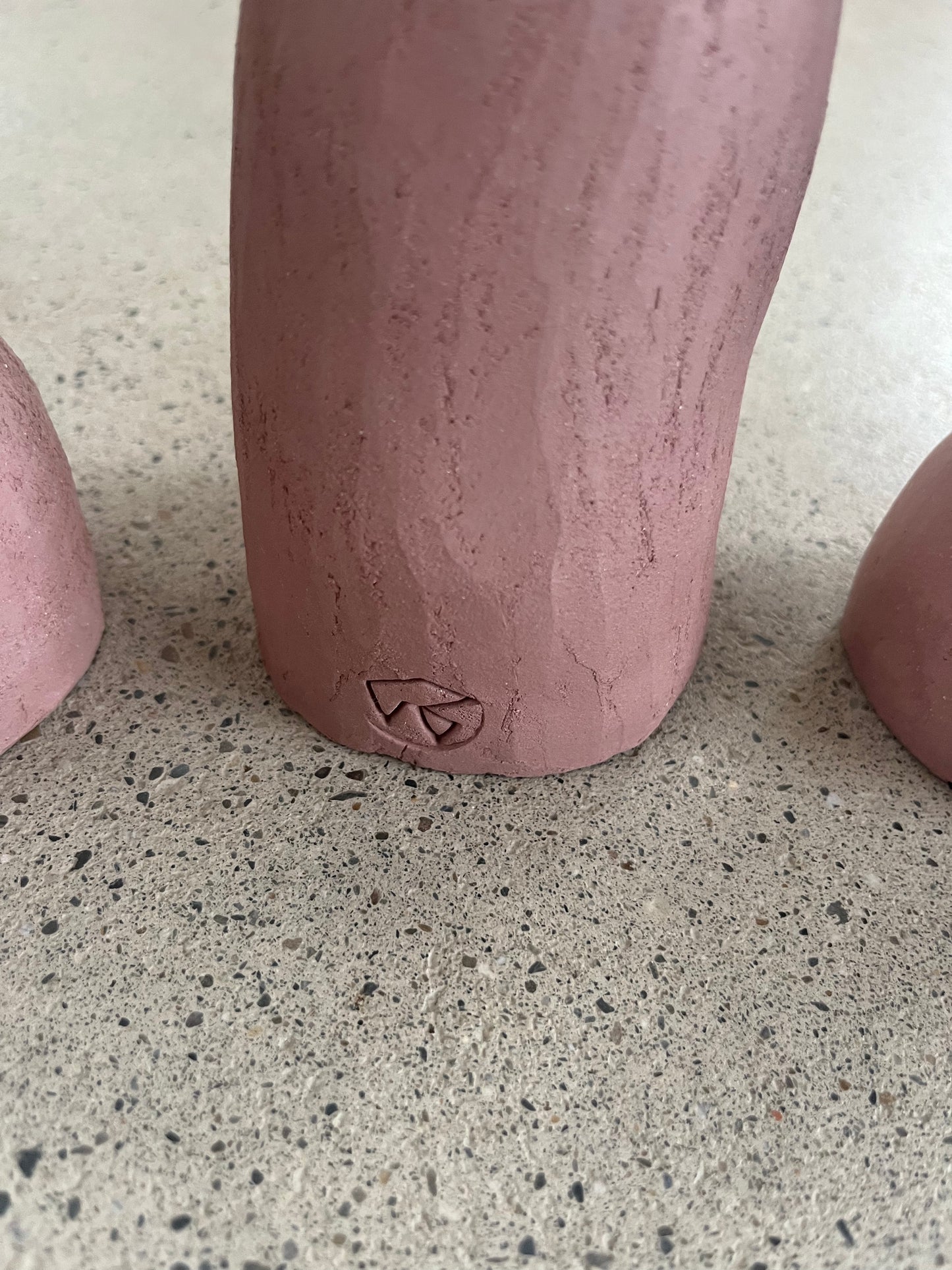 Guylène Galantine - Bougeoirs Grès Rose
