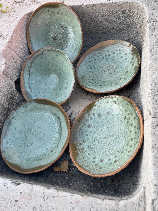 Assiettes creuses turquoise Marie Fekroun